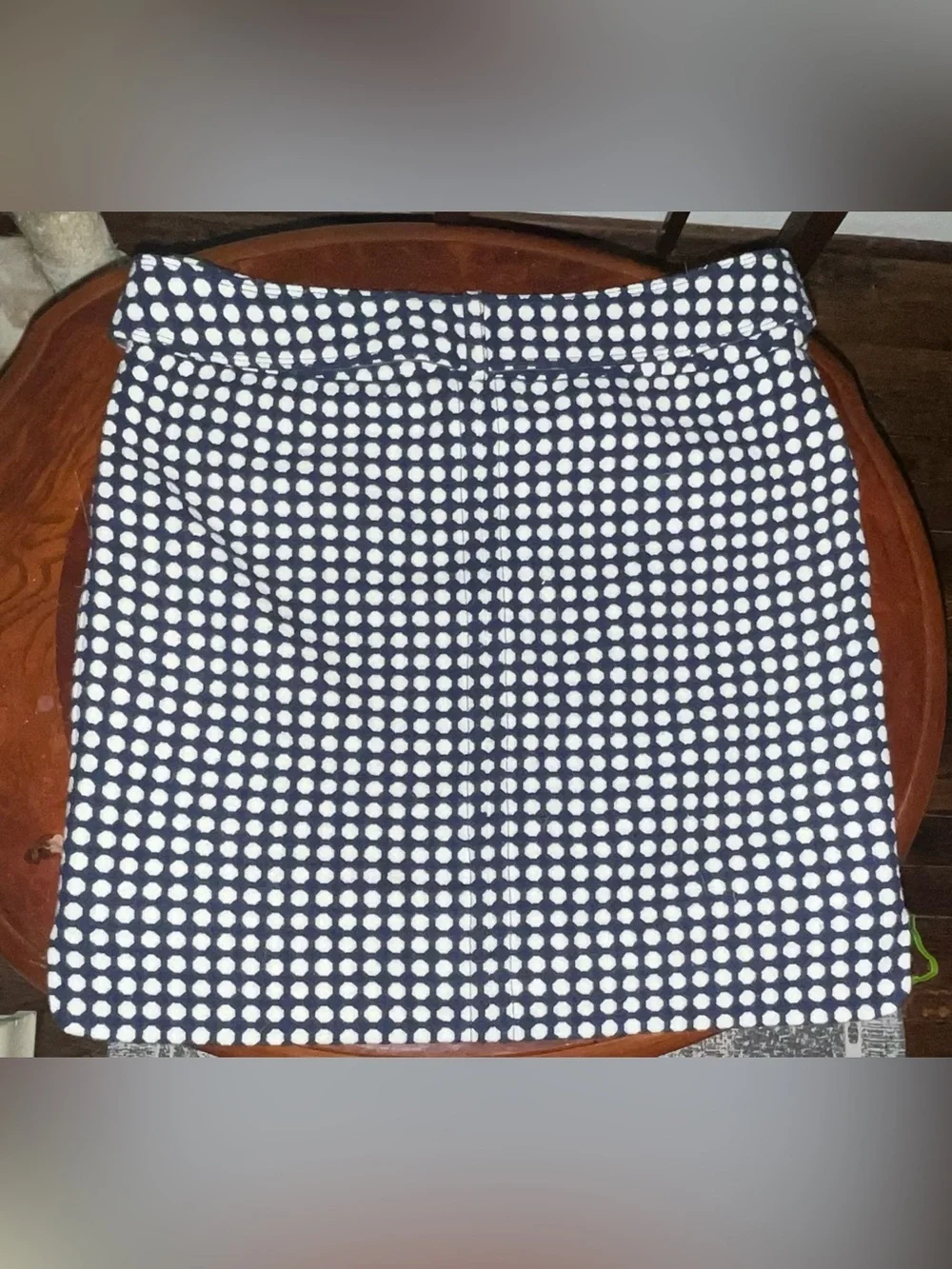 Vintage Juicy Couture Navy Polka Dot Belted Wool Mini Skirt - Pink Tag Sz 4